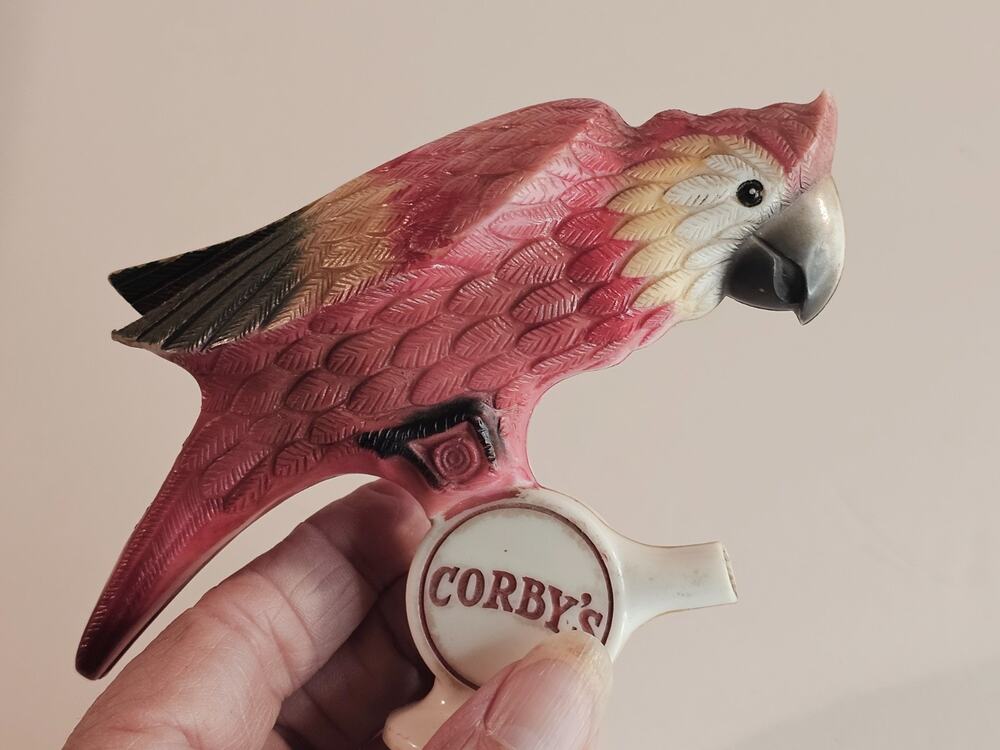 VTG 1940's CORBY's LIGHTED PARROT POURER Missing Lighted Part